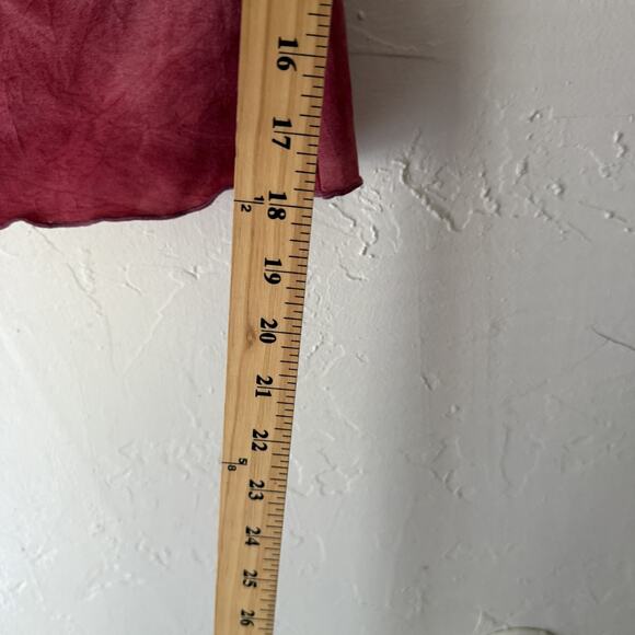 Hot Papaya Y2k Shirt Small Red Sheer Tie Dye Flutter Sleeve Y2K Festival Top - Picture 5 of 7